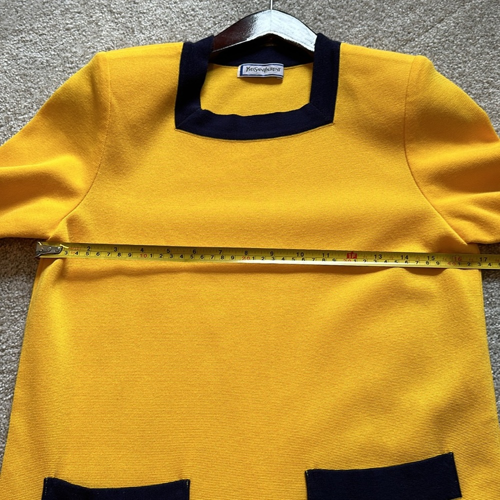 Yves Saint Laurent Yellow and Black Midi Dress - Picture 6 of 16